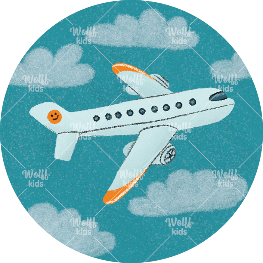 Einzelner Magnet: Urlaub- Flugzeug